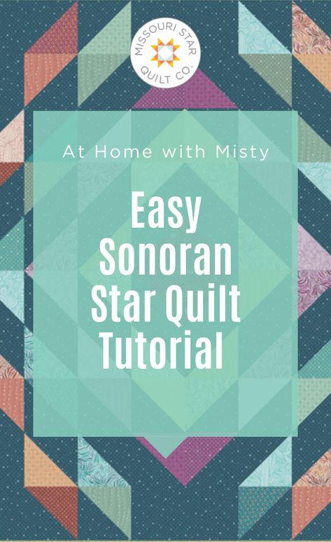 Watch this tutorial for the Easy Free Pattern Sonoran Star Quilt. Misty teaches us to make the Sonoran Star, a free pattern from Maywood Studio, featuring this beautiful Saguaro collection. Star Quilt Tutorial, Jenny Doan Tutorials, Msqc Tutorials, Missouri Star Quilt Company Tutorials, Missouri Star Quilt Tutorials, Charm Squares, Missouri Star Quilt Company, Maywood Studios, Desert Vibes