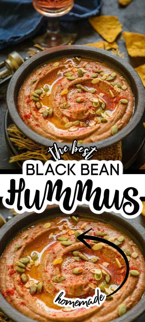 Black Bean Appetizer, Hummus Black Bean, Black Bean Mash Recipes, Black Beans Hummus, Black Bean Hummus Recipe Homemade, Spicy Black Bean Hummus Recipe, Spicy Black Bean Hummus, Black Bean Dips, Chickpea Dip Recipes