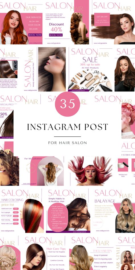 Upgrade your Instagram feed with our selection of stylish, customizable Canva templates for Hair Salon Instagram Post! Easily edit and personalize to match your brand or aesthetic, ensuring a visually stunning presence on social media Hair Salon Instagram, Hair Salon Business Plan, Salon Business Plan, Hair Salon Business, Marketing Kit, Commercial Construction, Beauty Salons, Hair Sale, Instagram Creative