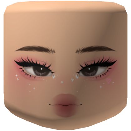 Makeup Roblox Faces, Roblox Makeup Faces, Cute Roblox Faces, Roblox Makeup, Roblox Face Codes, Lego Faces, Face Roblox, Roblox Face, Pretty Face Mask