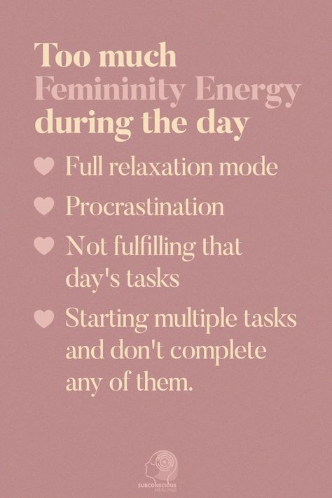 It's so easy to go to one extreme or the other in our business/work.
Too much masculine energy: 
- Full work mode.
- Disconnect from our bodies.
- Forget to take breaks.
- Exhaustion
Too much feminine energy:
- Full relaxation mode.
- Procrastination
-Start multiple tasks and don't complete any of them.
To achieve an equilibrium in our lives, we need both energies balanced optimally.
If you want to learn how, join our sacred women's space where I teach how to balance these 2 energies. Link below Feminine Vs Masculine Energy, Masculine Vs Feminine Energy, Masculine Energy In Women, Gentle Business, Feminine And Masculine Energy, Male Energy, Masculine And Feminine Energy, Feminine Embodiment, Feminine Room