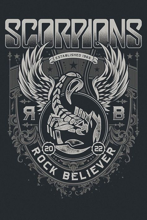 Scorpion Band, Rock Baby Clothes, Scorpions Band, Poster Rock, Rock N Roll Art, Rock Band Posters, Music Poster Ideas, Band Stickers, Band Poster