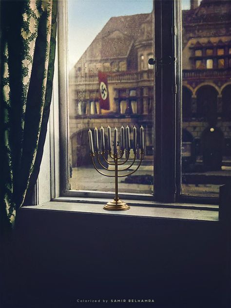 Kiel Germany, Window Ledge, Colorized Photos, The Book Thief, Hanukkah Menorah, Jewish Art, Day And Time, Menorah, Lego Star Wars