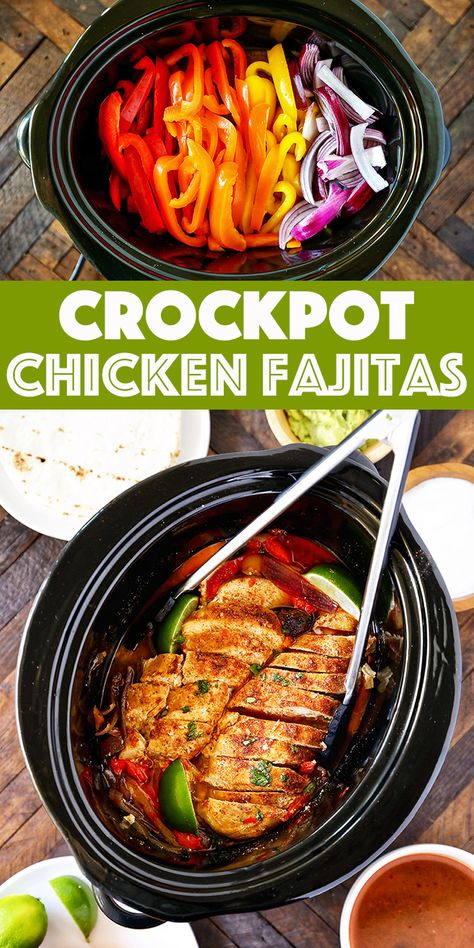 Slow Cooker Healthy, Crockpot Fajitas, Crockpot Recipes Mexican, Chicken Fajitas Crockpot, Chicken Crockpot Recipes Healthy, Slow Cooker Dinner Recipes, Chicken Crockpot Recipes Easy, Easy Dinner Recipes Crockpot, Chicken Fajita Recipe