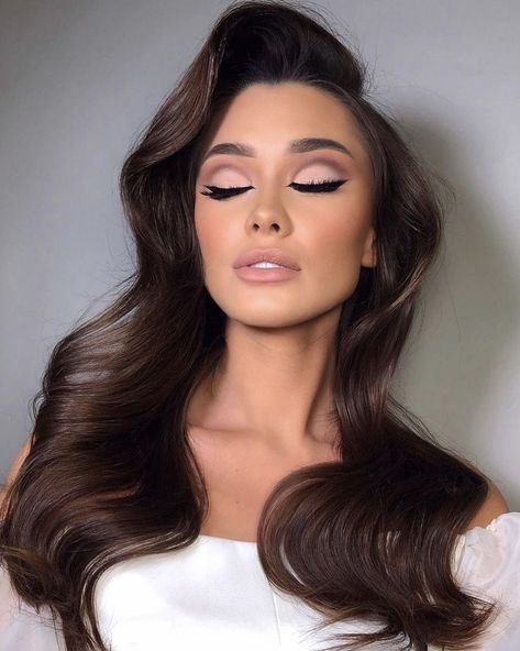 Neutral Glam, Penteado Cabelo Curto, Bride Makeup, Bridal Hair And Makeup, Hair Tutorials, Wedding Hair And Makeup, Prom Makeup, Gorgeous Makeup, Brunette Hair