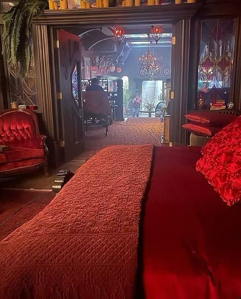 Cheryl Blossom Aesthetic, Art Studio Room, Dark Home, Bohemian Bedroom Decor, Cheryl Blossom, Red Rooms, Studio Room, House Inside, Dreamy Room