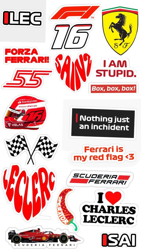 F1 Points System, Ferrari F1 Phone Case, F1 Stickers Printable, Ferrari Stickers, Formula 1 Stickers, Stickers F1, Formula 1 Ferrari, F1 Stickers, F1 Teams