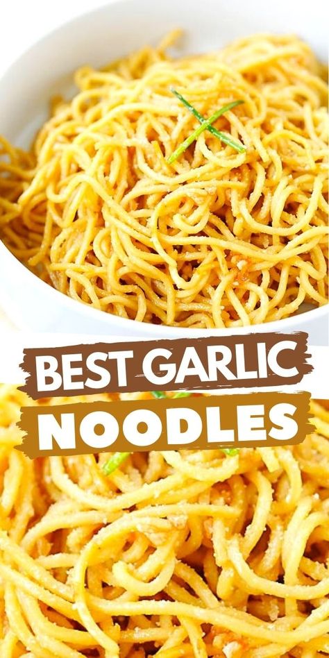 Quick Garlic Noodles, Star Noodle Garlic Noodles, Cajun Garlic Noodles, Garlic Butter Ramen Noodles, Garlic Spaghetti Noodles, Simple Garlic Noodles, Chinese Pasta Recipes Noodles, Roasted Garlic Noodles, Chinese Garlic Noodles