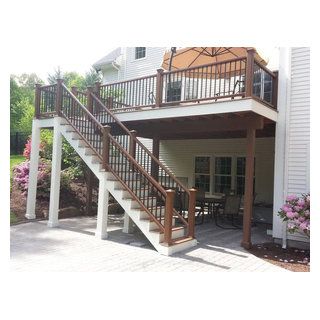 Deck and Porch Installation in Natick - Traditional - Deck - Boston - by M&M American Builders of NH, LLC | Houzz Elevated Deck, Deck Pictures, Deck Designs, Deck Plans, Decks Backyard, Deck Ideas, January 2023, Decks And Porches, Deck Design