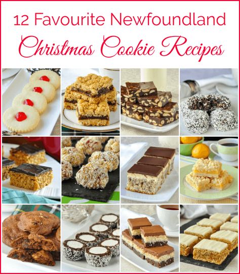 A simple collection of some of the most popular Newfoundland Christmas cookie recipes from my childhood in Newfoundland. Newfoundland Christmas, Newfoundland Recipes, Almond Macaroons, Xmas Baking, Cherry Bars, Popular Cookies, Lemon Bars Recipe, Easy Christmas Cookie Recipes, Rock Recipes