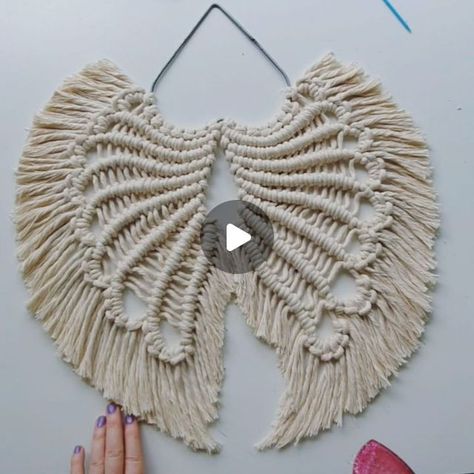 Joanna Hoey on Instagram: "Angel wings...for the full, slower tutorial, just click the link in my BIO ☝️ #macrame #macrameangelwings #angelwings" Macrame Angel Tutorial, Angel Tutorial, Macrame Angel, Angel Wings, Click The Link, Macrame, Angel, On Instagram, Instagram