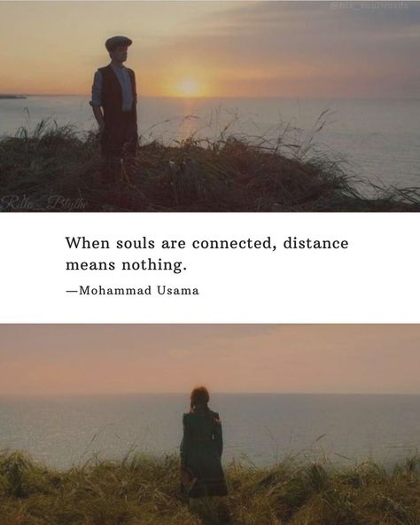 Mohammad Usama on Instagram: “When souls are Connected, distance means nothing. - Mohammad Usama @his_soulwords . . . . . . . . . . . . . . . . . . . . . . . #poetry…” Muhammad Quotes, What Is Life About, Aesthetic Wallpapers, Poetry, On Instagram, Instagram