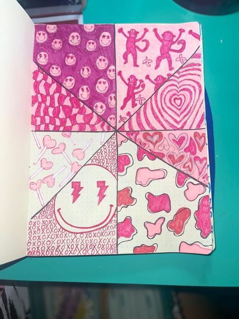 Pg.1: Pink Aesthetic Edition💓🎀 Preppy Drawings Pink, Aesthetic Pink Drawing, Preppy Drawings, Triangle Drawing, Pink Pictures, Pink Drawing, Punk Disney, Triangle Art, Cute Easy Doodles