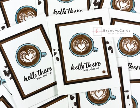 10 Cards in 20 Minutes: Learn to make this Latte Love Card Stampin Up Latte Love Samplers, Stampin Up Coffee Cafe Cards, Stampin Up Coffee Cards, Stampin Up Latte Love Card Ideas, Su Latte Love, Su Latte Love Cards, Stampin Up A Little Latte, Stampin Up Latte Love Cards, Stampin Up Latte Love