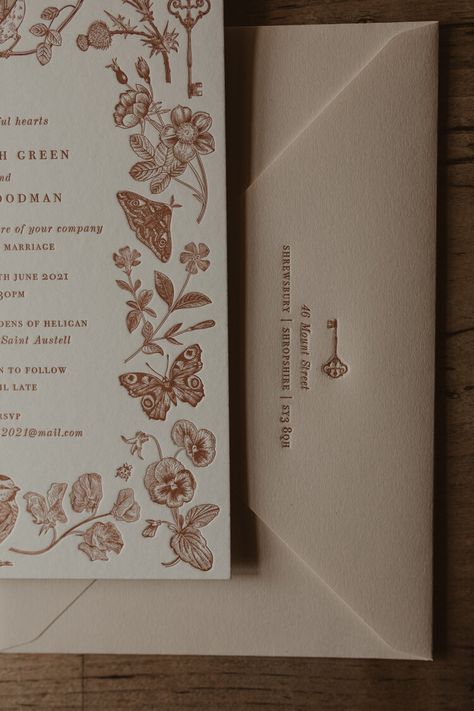 Invitation To Wedding, Mushroom Wedding Invitation, Diy Letterpress Invitations, Pink Floral Wedding Invitations, Wedding Invitations Letterpress, Earthy Wedding Invitations, Wedding Invitation Aesthetic, Wedding Invite Inspiration, Invitations Aesthetic