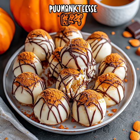 No Bake Pumpkin Cheesecake Balls Pumpkin Cheesecake Balls, Cheesecake Balls, No Bake Pumpkin, Bake Pumpkin, No Bake Pumpkin Cheesecake, Make Ahead Desserts, Warm Drinks, Bake Desserts, Xmas Cookies