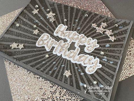 Wanted To Say Dies, Sparkly Birthday, Side Step Card, Stepper Cards, Stampin Up Birthday Cards, Masculine Design, Large Balloons, Step Cards, Die Cut Cards