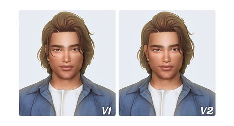 Dennis Hairstyle by simstrouble | Patreon Simstrouble Patreon, Curly Hair Male, Hair Male, Slicked Back Hair, Sims 4 Cc, Medium Length, Sims 4, Curly Hair, Hair Styles