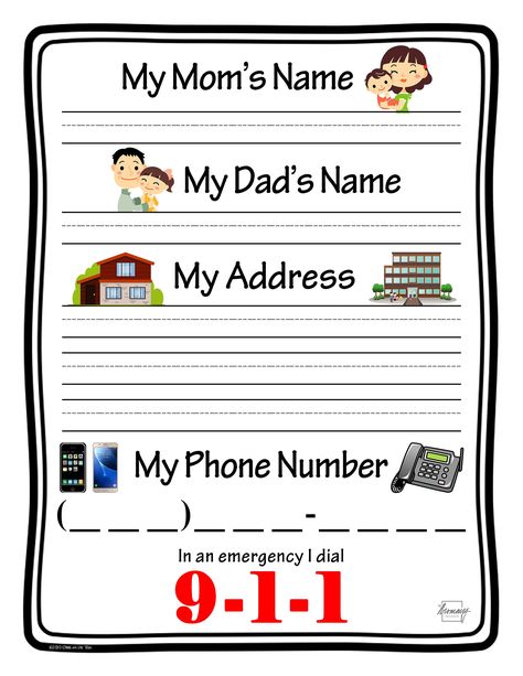 Home Address Practice Preschool, My Phone Number Is, Kindergarten Address Practice, My Phone Number Worksheet, My Phone Number Printable, Name Address Phone Number Printable, Learning Address And Phone Number, Learning Address Preschool, Learning Phone Number Preschool