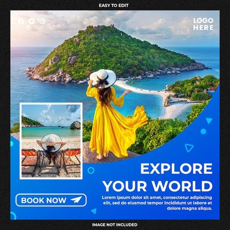 PSD travel holiday vacation instagram po... | Premium Psd #Freepik #psd #banner-poster #creative-poster #creative-template #design-poster Vacation Instagram, Poster Creative, Social Media Branding Design, Media Branding, Candles Photography, Cheap Flight Tickets, Cheap Flight, Flight Tickets, Creative Poster