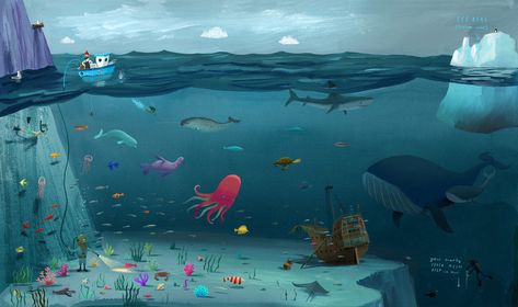 Under The Sea Pictures, Mermaid Stories, Oliver Jeffers, Sea Illustration, One Word Art, Earth Pictures, Digital Museum, Illustrator Artist, Collaborative Art