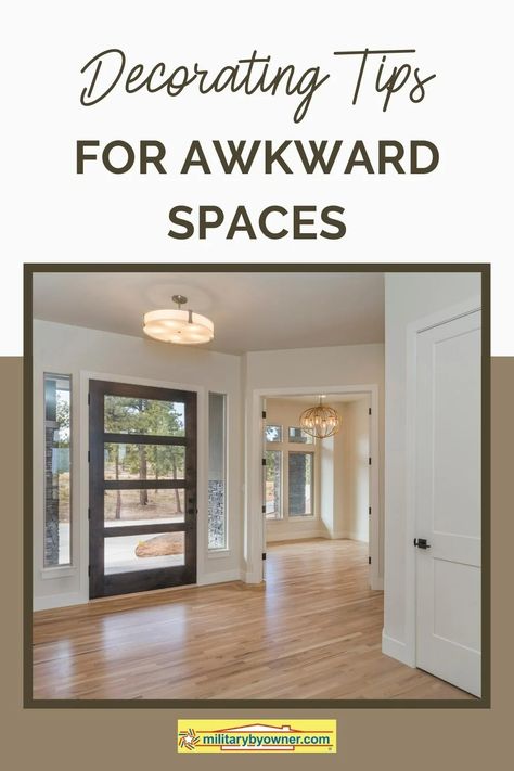 Awkward Foyer Space, Military Housing Decorating, Split Foyer, Military Housing, Home Maintenance Checklist, Tiny Closet, Handyman Projects, Classy Decor, Multiplication For Kids