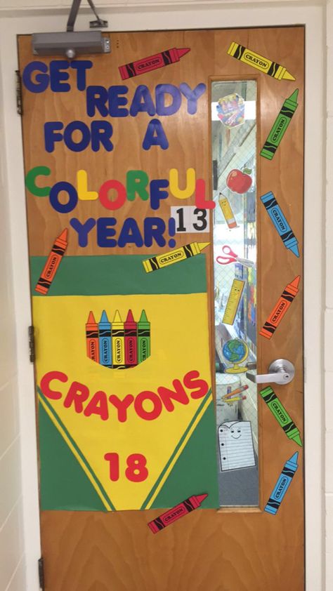 Love my door decoration!!! Get ready for a colorful year! Second grade door. Crayon door. Back to school door decoration. Crayon Bulletin Board. Crayon Themed Classroom, Classroom Door Ideas, Preschool Door, School Door Decorations, Preschool Bulletin, Preschool Classroom Decor, Preschool Bulletin Boards, School Doors, Back To School Bulletin Boards