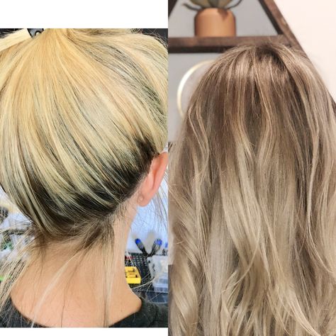 Before and After of color transformation by @kaseacolorqueen! All done in one visit! Root shadowing along with colormelt, balayage, babylights and olaplex. Takes much puzzle piecing together to do a color correction in one visit. Kaseacolorqueen.com Root Shadowing, Colormelt Balayage, Color Melting, Color Correction, A Color, Balayage, Hair Color, Long Hair Styles, Queen