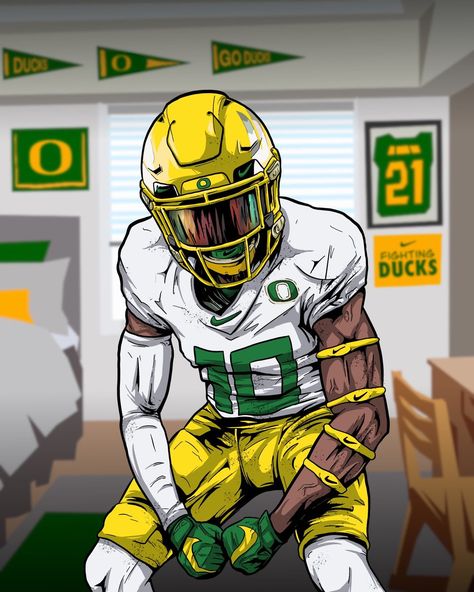 Football Wallpaper Drawing, Cool Football Wallpapers, Odst Wallpaper, Nfl Illustration, American Football Art, Football Players Illustration, American Football Artwork, Oregon Ducks Football Wallpaper, College Football Art