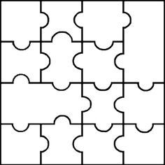 Blank puzzle template - 14 pieces - easy to cut Puzzle Theme, Puzzle Piece Template, Printable Crossword Puzzles, Puzzle Template, Free Puzzles, Printable Puzzles, Picture Puzzles, Wood Puzzles, Puzzle Piece