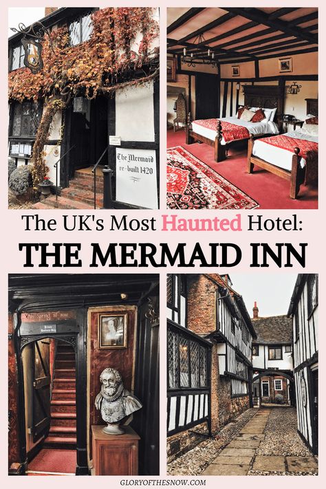 I spent the night at the most haunted hotel in the UK - check out these bone-chilling ghost stories from the Mermaid Inn! | haunted hotels UK | haunted locations | paranormal | places to see in the UK | quirky hotels | UK hotels | UK travel | unique hotels | where to stay in the UK | UK weekend ideas | places to see near London | haunted England | ghost stories | ghost sightings | unusual places to stay in the UK | Rye | Mermaid Street | spooky | trips from London | #haunted #travel #ukhotels Bucklist Ideas, British Mythology, Haunted Locations, Dark Tourism, Visit England, Haunted Hotels, Ghost Sightings, Weekend Ideas, Haunted Hotel