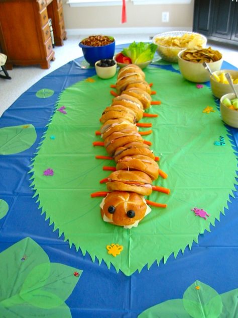 Hungry Caterpillar Party | We have a Very Hungry Caterpillar birthday party. Project Room, Hungry Caterpillar Birthday, Hungry Caterpillar Party, Party Sandwiches, Kids Party Food, Butterfly Party, Butterfly Birthday, Snacks Für Party, Very Hungry