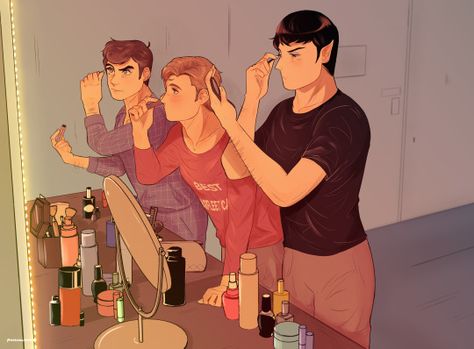 Spirk Comics, Bones Mccoy, Space Husbands, Star Trek Strange New Worlds, Star Trek Reboot, Strange New Worlds, Cute Nerd, Star Trek Funny, Star Trek Art