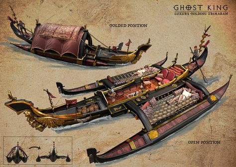 Steampunk Ship, Feng Zhu Design, Airship Art, Feng Zhu, Pirate Ship Art, Ghost King, Old Sailing Ships, Concept Ships, Biome