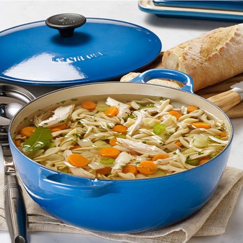 Classic Chicken Noodle Soup, Creuset Recipes, Le Crueset, Le Creuset Recipes, Chicken Noodle Soup Recipe, Noodle Soup Recipe, Gratin Dish, Cooking Chicken To Shred, Dutch Oven Recipes