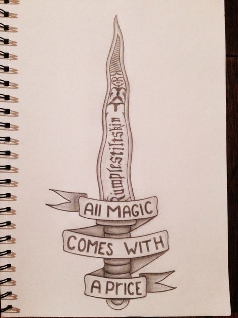 All magic comes with a price. Magic Comes With A Price, Dagger Drawing, Once Upon A Time Funny, Once Up A Time, Door Diy, A Pencil, Easter Wreaths, Superwholock, Disney Drawings