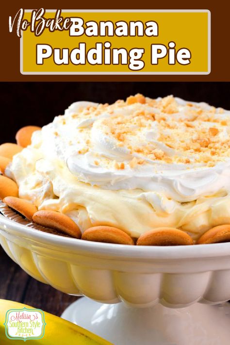 Banana Pudding Pie No Bake, Banana Pudding Pie Recipe, No Bake Thanksgiving, Banana Pie Recipe, Banana Pudding Pie, Pudding Pie Recipes, Banana Pudding Pies, Instant Banana Pudding, Bake Banana