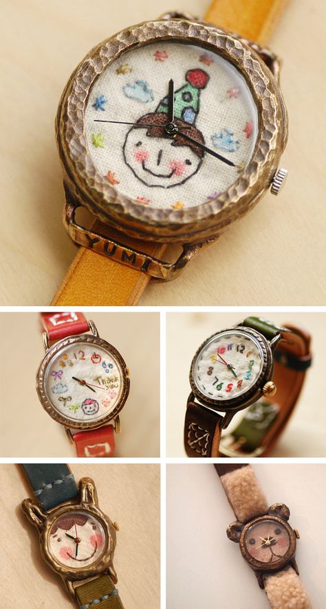 Embroided Watch Faces Needle Work, Kids Watches, Custom Watch, Embroidery Inspiration, Fabric Jewelry, Embroidery Art, Cool Watches, Cross Stitch Embroidery, Embroidery Stitches