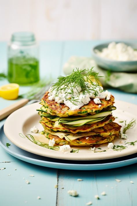 Mediterranean Zucchini and Herb Pancakes (Kabak Mücveri) - Cooking Mediterranean Mediterranean Zucchini, Mediterranean Diet Recipes Breakfast, Chickpea Flour Recipes, Mezze Platter, Mediterranean Cooking, Mediterranean Breakfast, Grated Zucchini, Zucchini Pancakes, Savory Pancakes