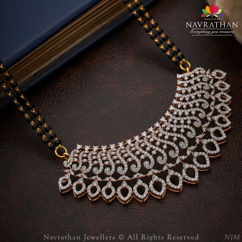 Tanmaniya Design Diamonds, Real Diamond Mangalsutra Designs, Diamond Mangalsutra Pendants, Simple Diamond Jewelry, Aesthetic Designer, Mangalsutra Bracelet, Hair Smoothing, Mangal Sutra, Real Diamond Necklace