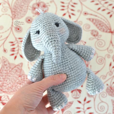 Crochet Elephant Pattern Free, Crocheted Elephant, Elephant Crochet Pattern, Crochet Elephant Pattern, Elephant Baby Blanket, One Skein Crochet, Crochet Fish, Pola Amigurumi, Mini Crochet