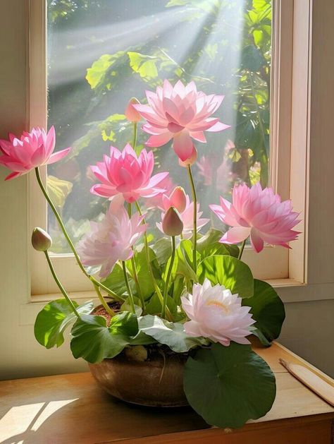 Pink Flowers, Lotus, Pastel, Flowers, Pink, Nature