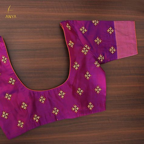 Anya Boutique Coimbatore on Instagram: “Made with bead and thread, this blouse is a beautiful colour. #anya #blouse #blousedesigns #sareeblousedesigns #bead #threads” Butties Work Blouses, Aari Design, Boat Neck Blouse Design, Cotton Blouse Design, Printed Embroidery, Aari Designs, Best Blouse Designs, Kids Blouse Designs, The Creeper