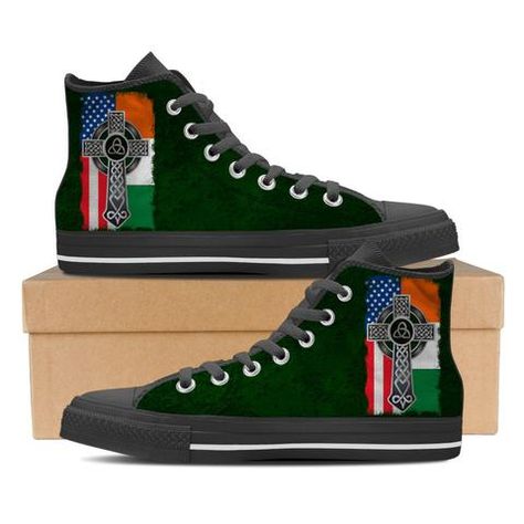 Irish American Pride Shoes Pride Shoes, Dark Men, Mens High Tops, Black High Tops, Buy Shoes Online, Converse Sneakers, American Pride, Shoe Print, Fall Shoes