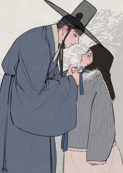 Hanbok Art, Korea Hanbok, Art Costume, Anime Cover Photo, Romantic Manga, Korean Art, Manga Cute, Historical Art, Anime Couples Manga