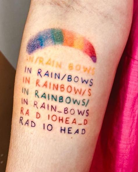 Jigsaw Falling Into Place Radiohead Tattoo, In Rainbows Radiohead Tattoo, No Surprises Tattoo Radiohead, Radio Head Tattoo, Weird Fishes Radiohead Tattoo, Radiohead Tattoo Ideas, Radiohead Drawing, In Rainbows Radiohead, Cd Tattoo