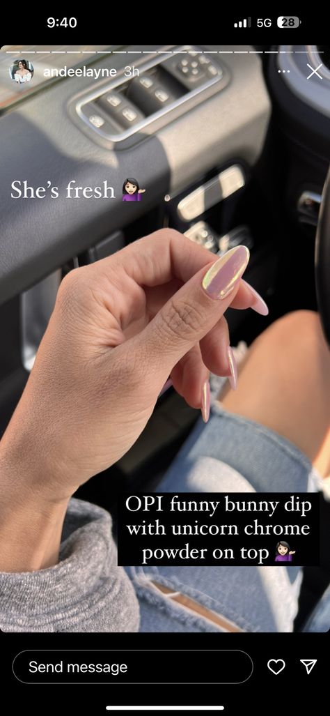 Funny Bunny Dip With Chrome, Dip With Chrome, Take A Vow Opi, Baby Take A Vow Opi, Funny Bunny Dip, Snow Nails, Funny Bunny, Chrome Powder, Glam Nails