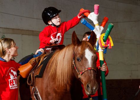 Equine therapy at Nebraska Horse Expo 2013 -- JournalStar.com Equine Assisted Therapy Activities, Hippotherapy Activities, Equine Therapy Activities, Sensory Trail, Therapeutic Horseback Riding, Riding Ideas, Therapeutic Riding, Horse Lessons, Equestrian Helmets