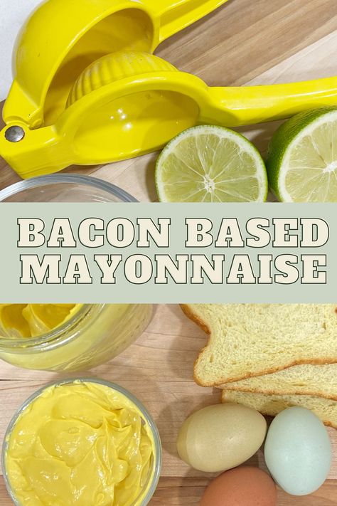 Bacon grease mayonnaise recipe using whole animal fat rather than seed oils. Duck Fat Mayonnaise, Bacon Mayonnaise Recipe, Bacon Grease Recipes, Ketovore Recipes, Avocado Oil Mayo, Carnivore Recipes, Keto Eating, Homemade Mayo, Mayonnaise Recipe