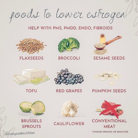 Holistic Dietitian Krista King on Instagram: “FOODS TO LOWER ESTROGEN✨ - Estrogen dominance can refer to either elevated estrogen levels or elevated estrogen levels in relation to…” Estrogen Dominance Diet, Lower Estrogen, Estrogen Foods, Endo Diet, Low Estrogen Symptoms, Too Much Estrogen, Low Estrogen, Blood Sugar Diet, Estrogen Dominance